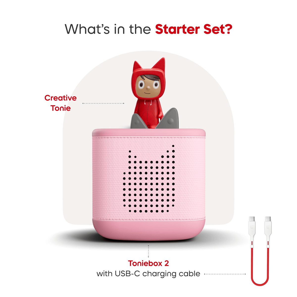 Toniebox 2 Starter Set with Creative Tonie - Cloud Pink