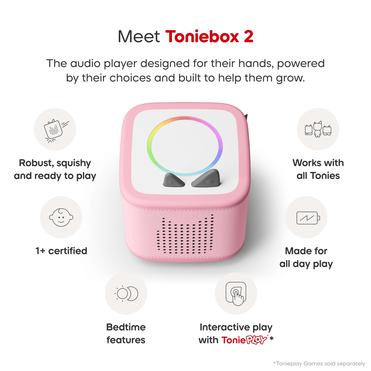 Toniebox 2 Starter Set with Creative Tonie - Cloud Pink