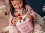 Child Playing With Red Creative-Tonie On A Toniebox 2, An Audio Player For Kids