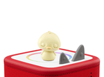 Sleepy Duck on a red Toniebox 2 ready to play audio stories and songs