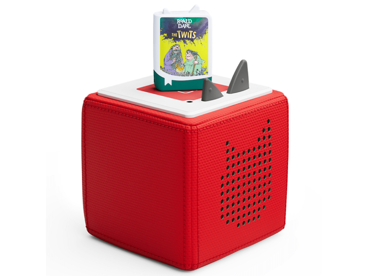 Roald Dahl The Twits Audiobook Pocket Tonie on a red toniebox