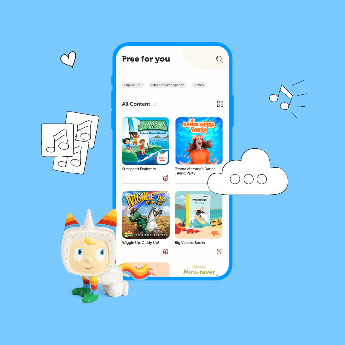 Download free selections from the tonies app