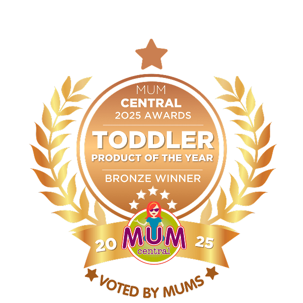 Bronze award for 'Product of the Year' for a toddler product, featuring 'Mum Central' branding