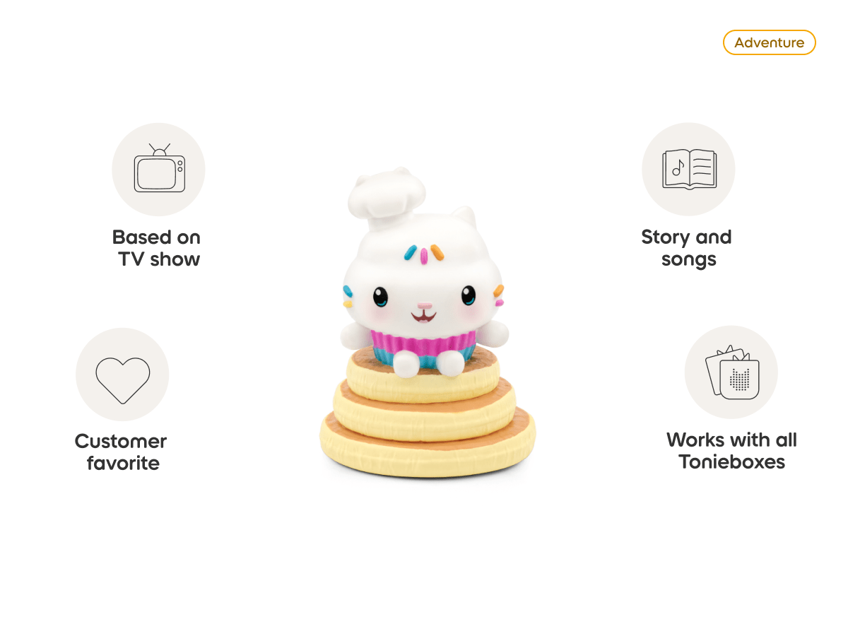 Gabby's Dollhouse- Cakey Cataudio figurine, inspiring audio journeys and imaginative play