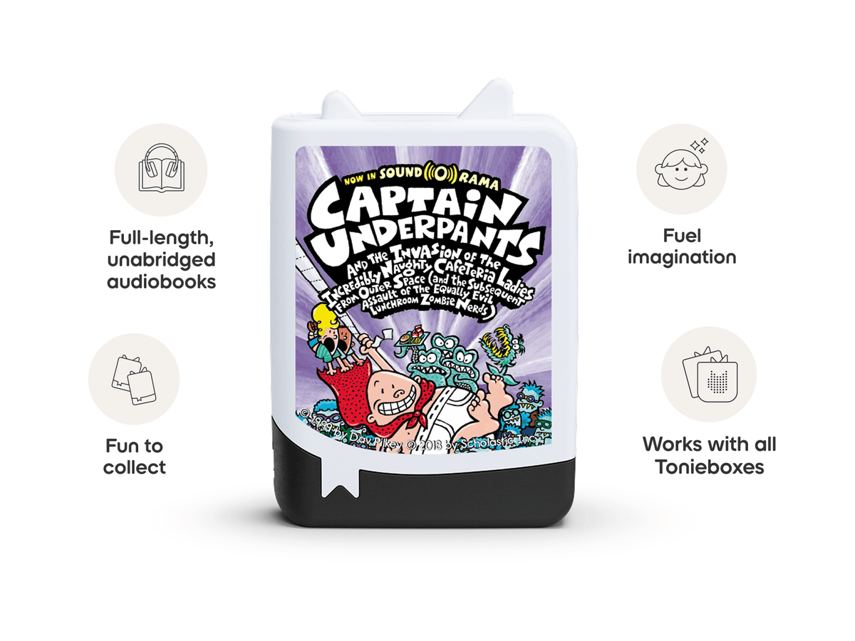 Dav Pilkey: Captain Underpants and the Invasion of the Incredibly Naughty Cafeteria Ladies from Outer Space Book Tonie audio figurine inspiring audio journeys and imaginative play