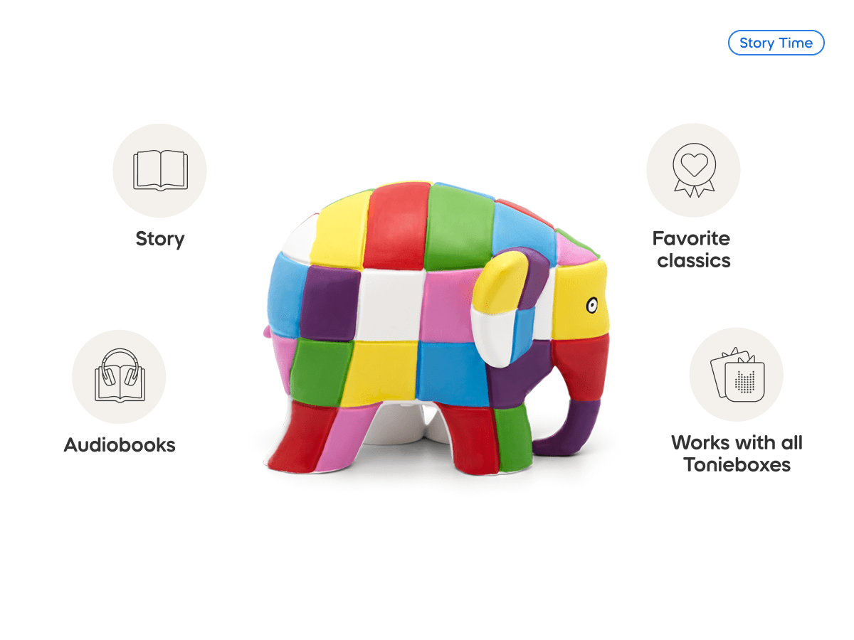 Elmer & Friends Story Collection Tonie audio figurine, inspiring audio journeys and imaginative play