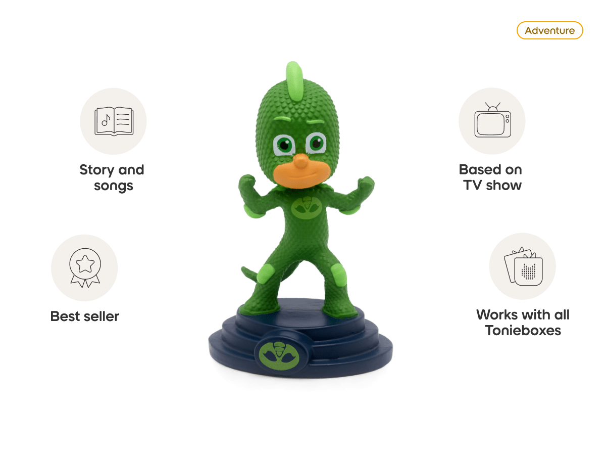 PJ Masks Gekko Tonie audio figurine, inspiring audio journeys and imaginative play