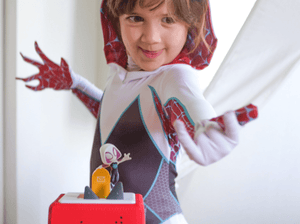 Child Playing With Marvel'S Spidey And His Amazing Friends: Ghost-Spider Tonie