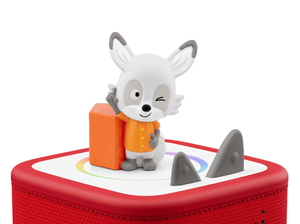 Lalalinos - Akio on a red Toniebox 2 ready to play audio stories and songs
