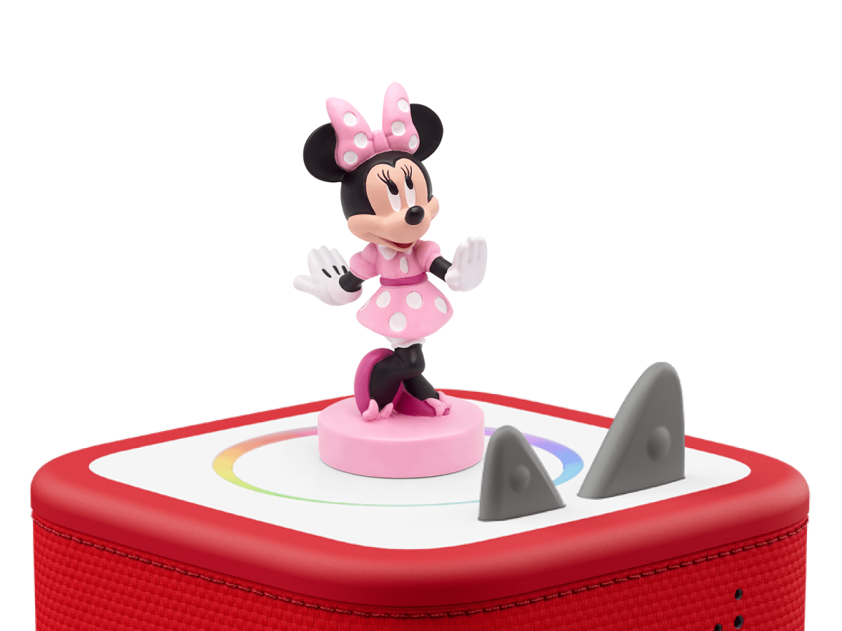 Disney Minnie Mouse Tonie on a Red Toniebox
