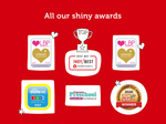 Graphic image that shows six awards given to Toniebox