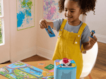 child playing with Toniebox 2 Play Set - PAW Patrol Chase and Tonieplay Sky Blue with controller