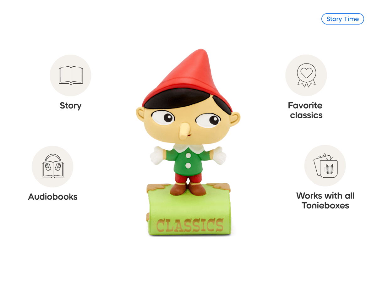 Favorite Classics Pinocchio & Other Classic Stories Tonie audio figurine, inspiring audio journeys and imaginative play
