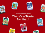 Graphic image that shows variety of Audiobook Tonies available