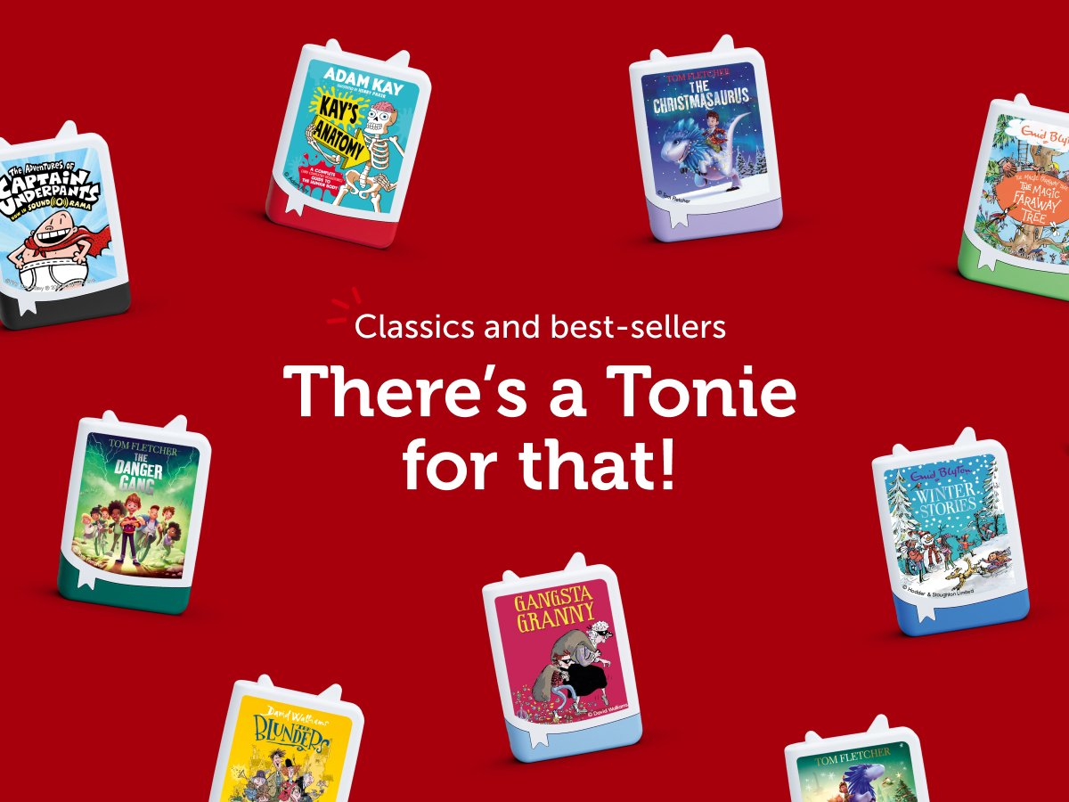 Graphic image that shows variety of Audiobook Tonies available